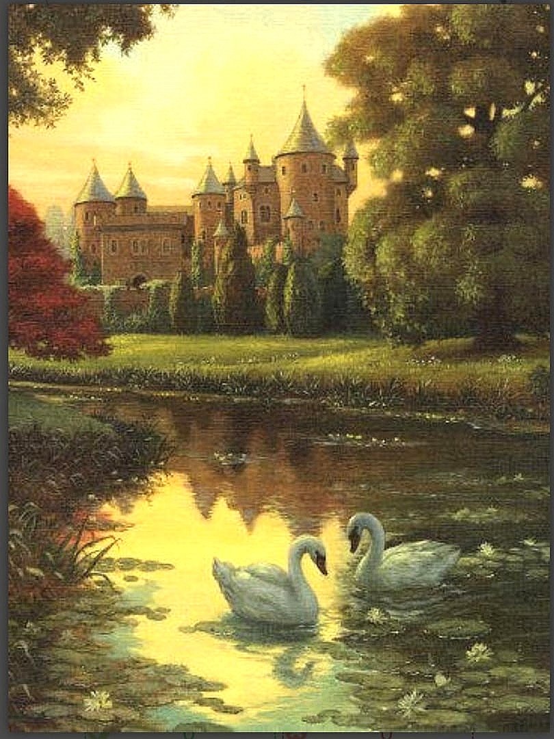 Дворец и лебеди