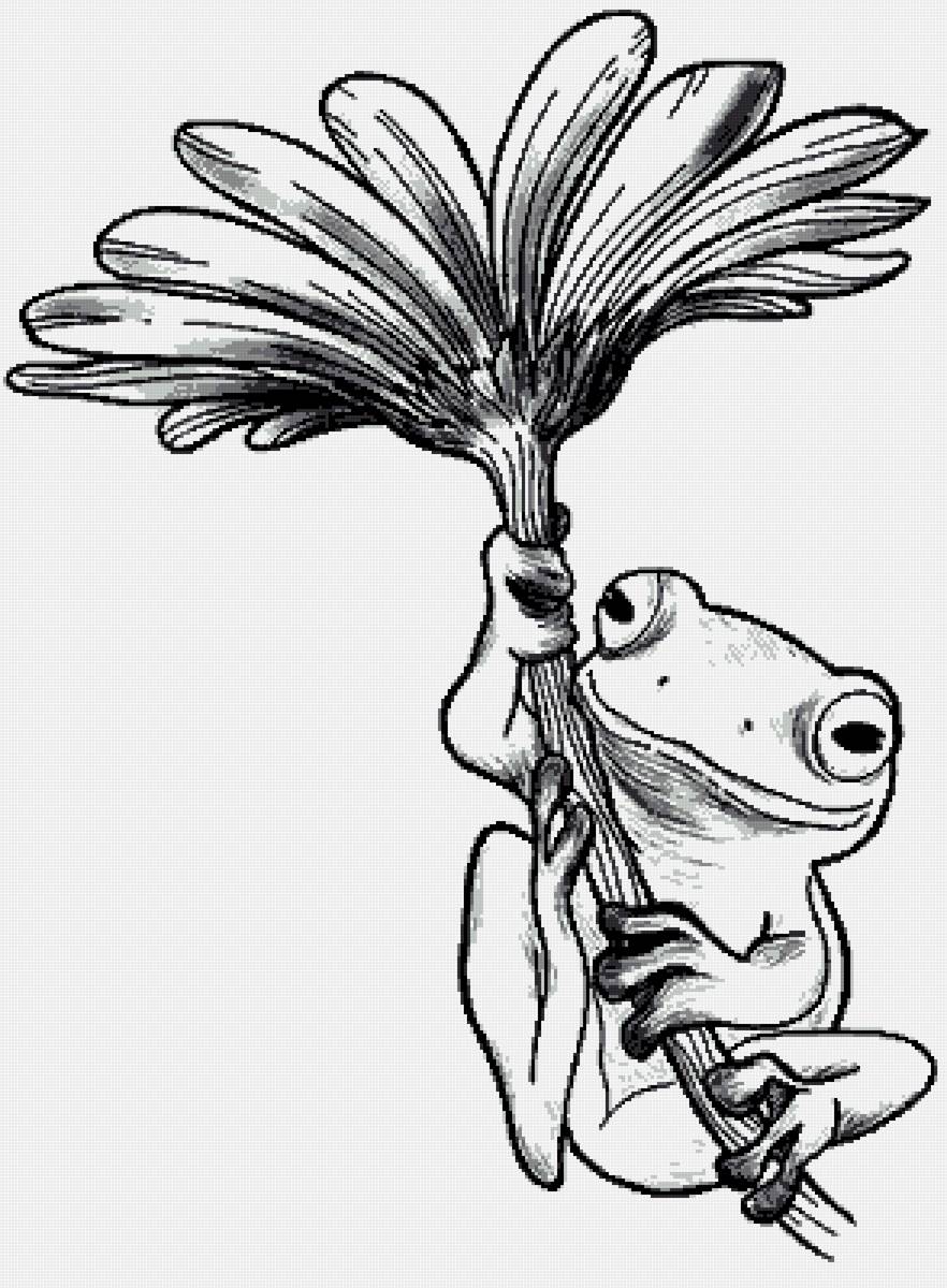 Лягушечка - монохром - предпросмотр