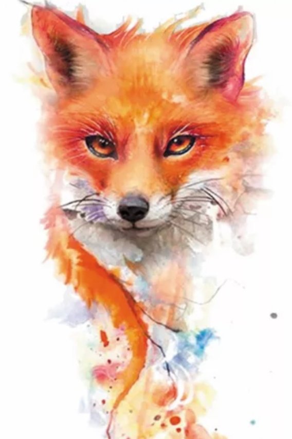 Лиса акварель - лиса, яркая, акварель, животные - оригинал