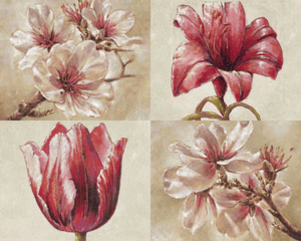 Просто месяц май... - лилия, наволочка, ботаника, пано, подушка, цветы, тюльпан, весна - предпросмотр