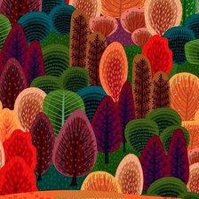 Схема вышивки «Цветной лес»