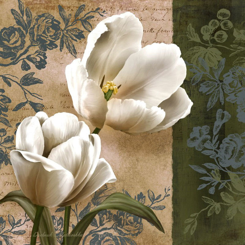 Белые тюльпаны - подушка - оригинал