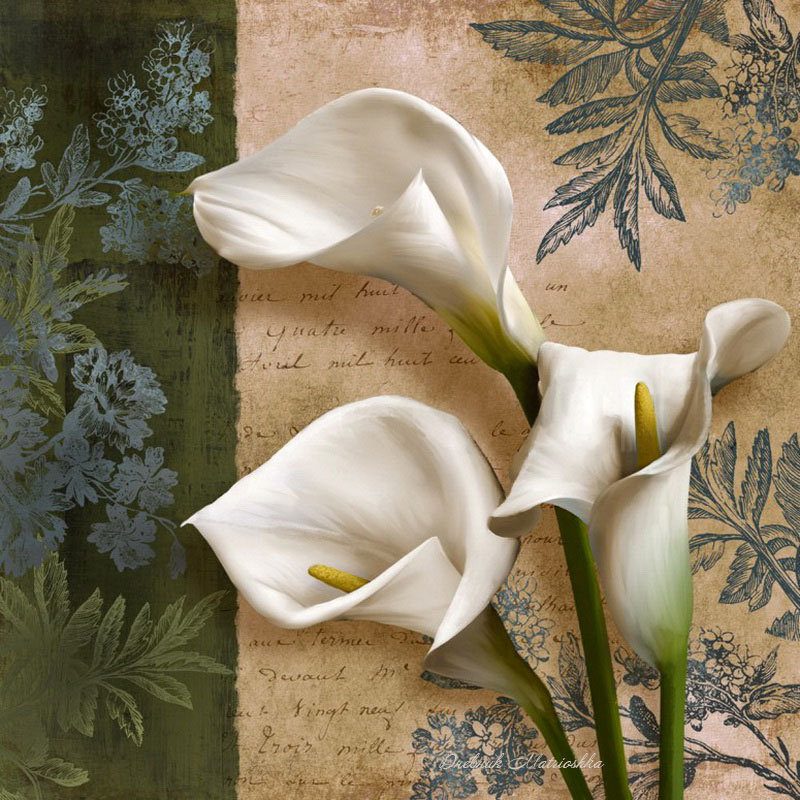 Каллы - подушка - оригинал