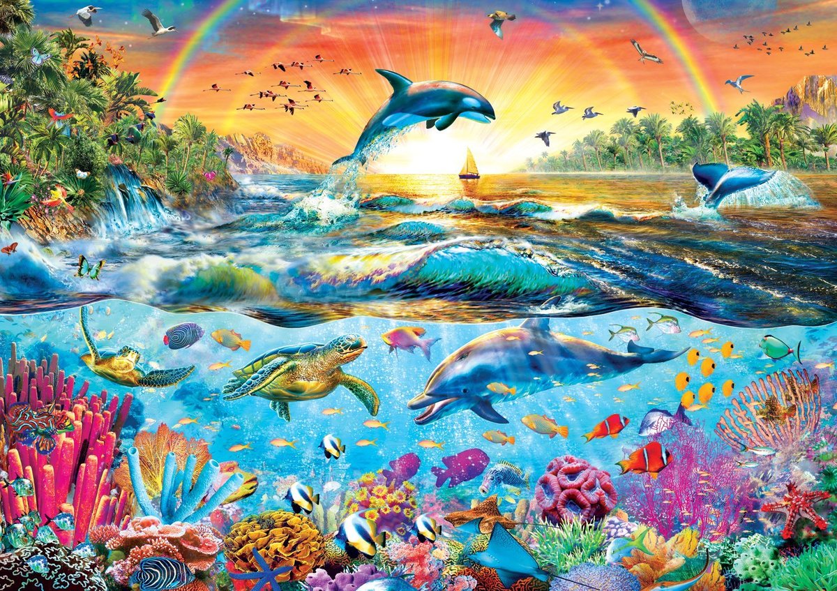 Новая земля - новая земля, животные, дельфин, океан, море, природа, фэнтези - оригинал