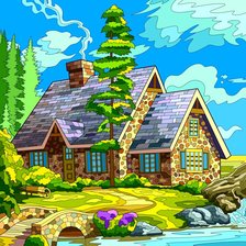 Схема вышивки «Дом»