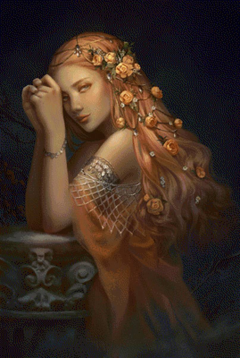 Deliah - damas y flores - предпросмотр