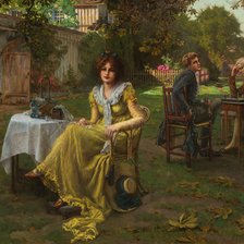 Схема вышивки «Игра в шахматы.худ.Герман Кох.»