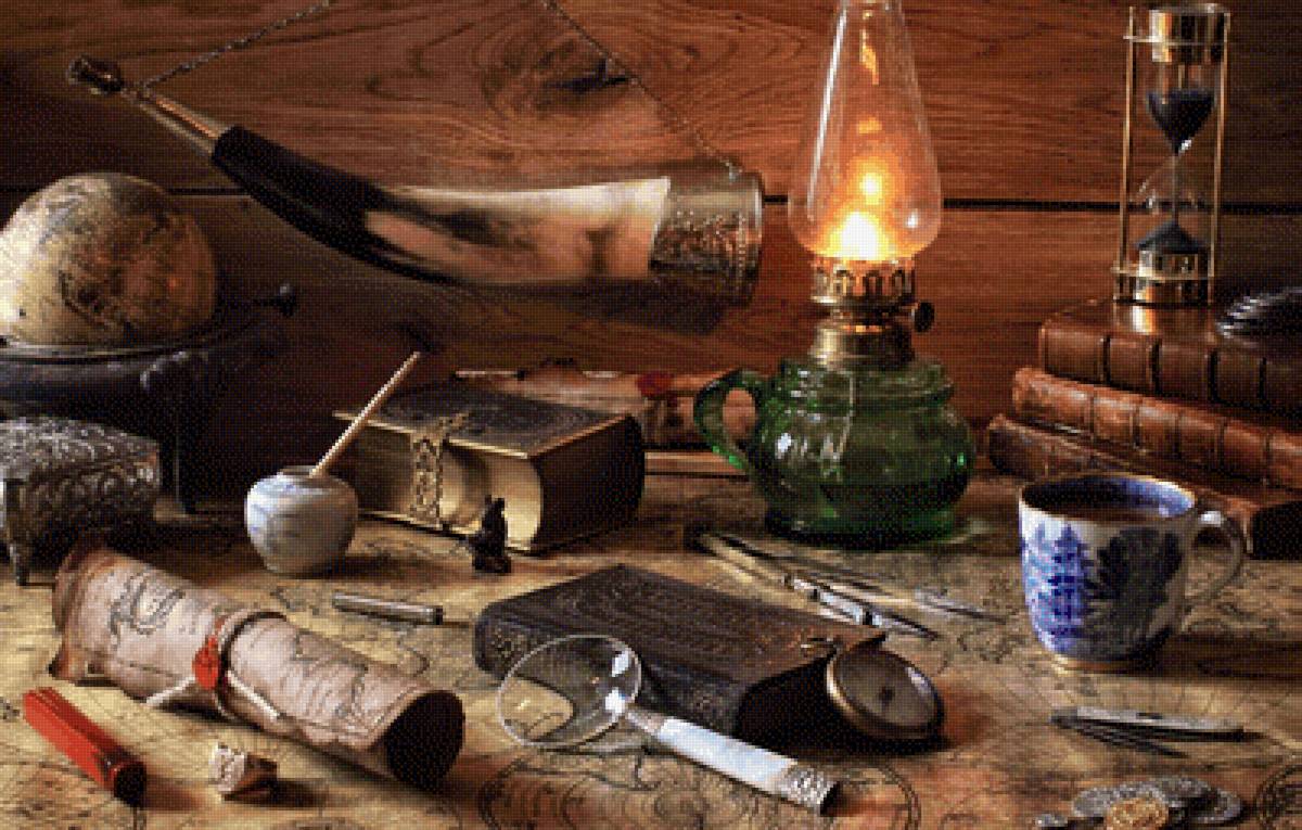 Старая карта - карта, натюрморт - предпросмотр