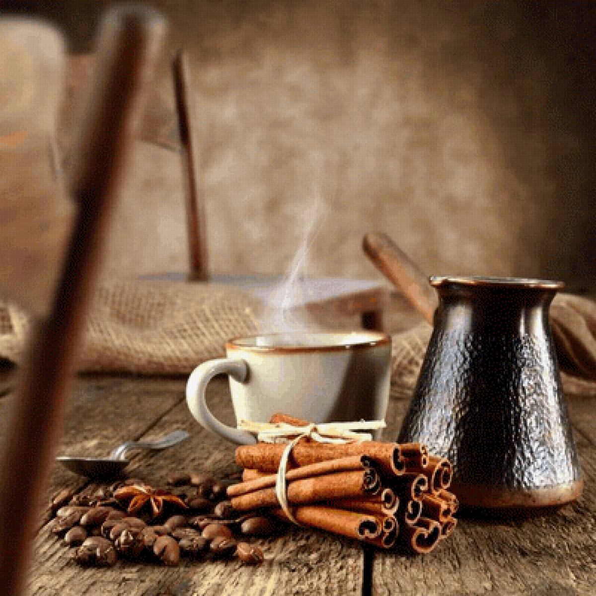 Кофе с корицей - корица, кофе, натюрморт - предпросмотр