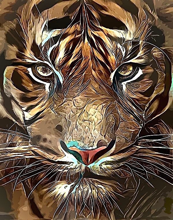 Портрет тигра - тигры, звери, кошки - оригинал