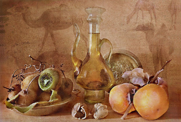 Восточный натюрморт - хурма, натюрморт, восток - оригинал