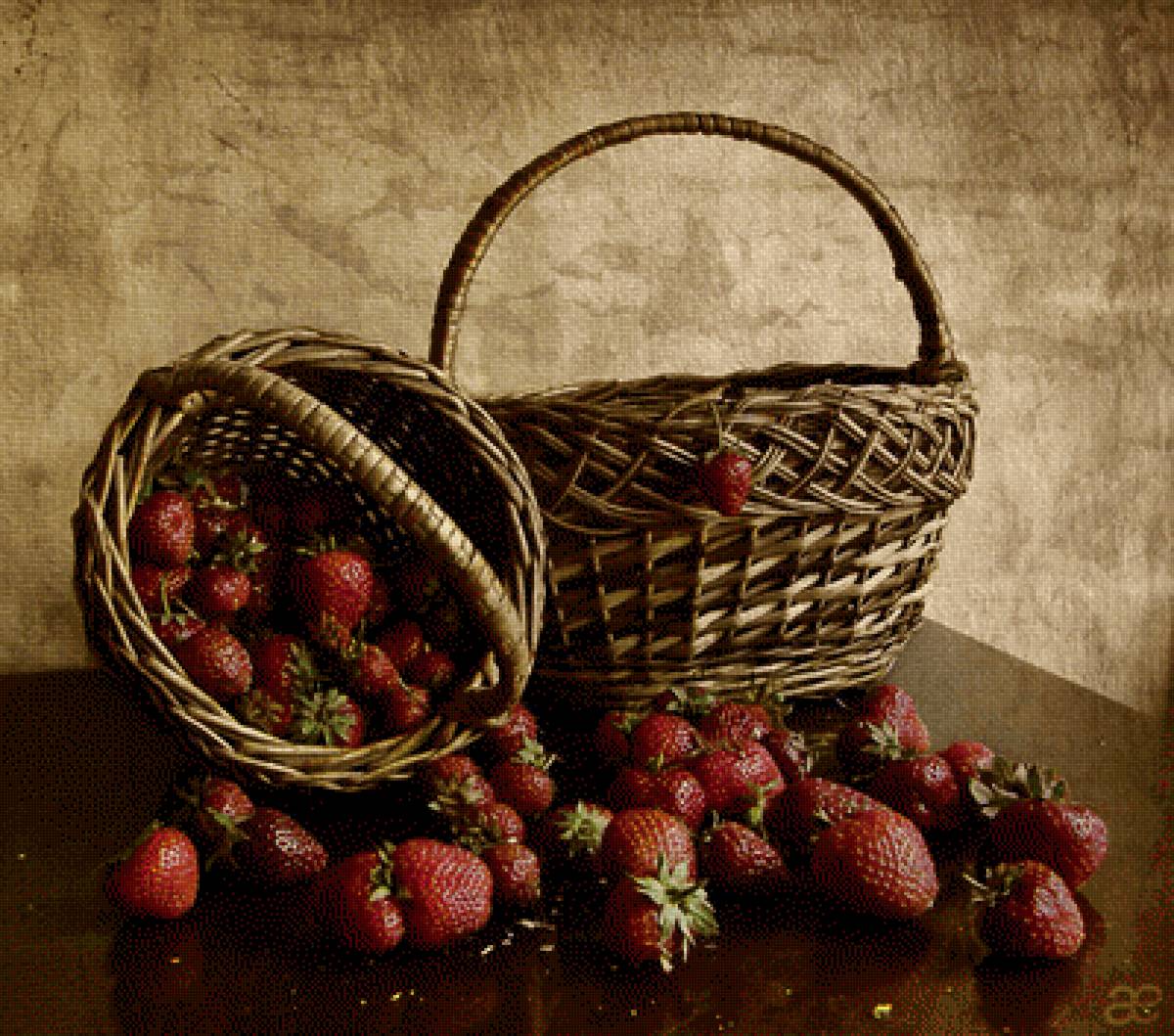 Клубника - клубника, ягода, натюрморт, корзина - предпросмотр