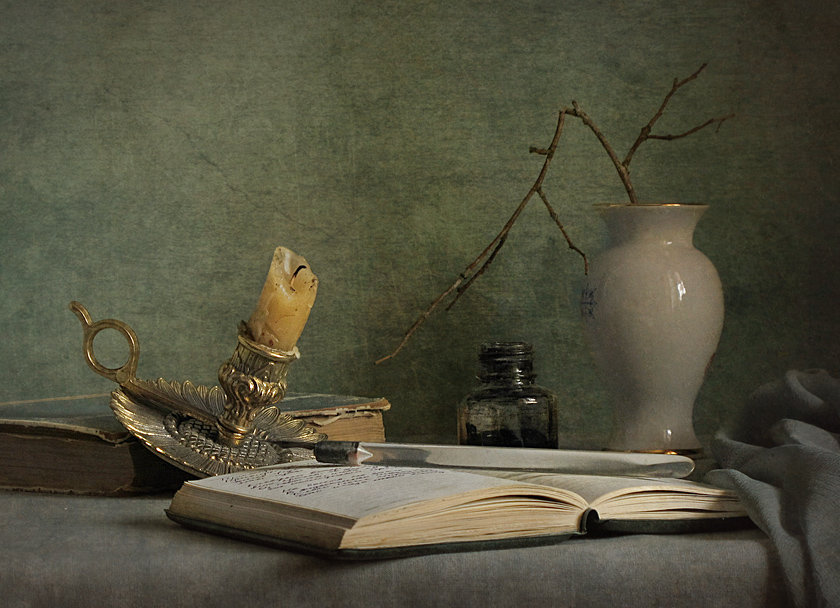 Ещё одно стихотворенье - книга, свеча, натюрморт - оригинал