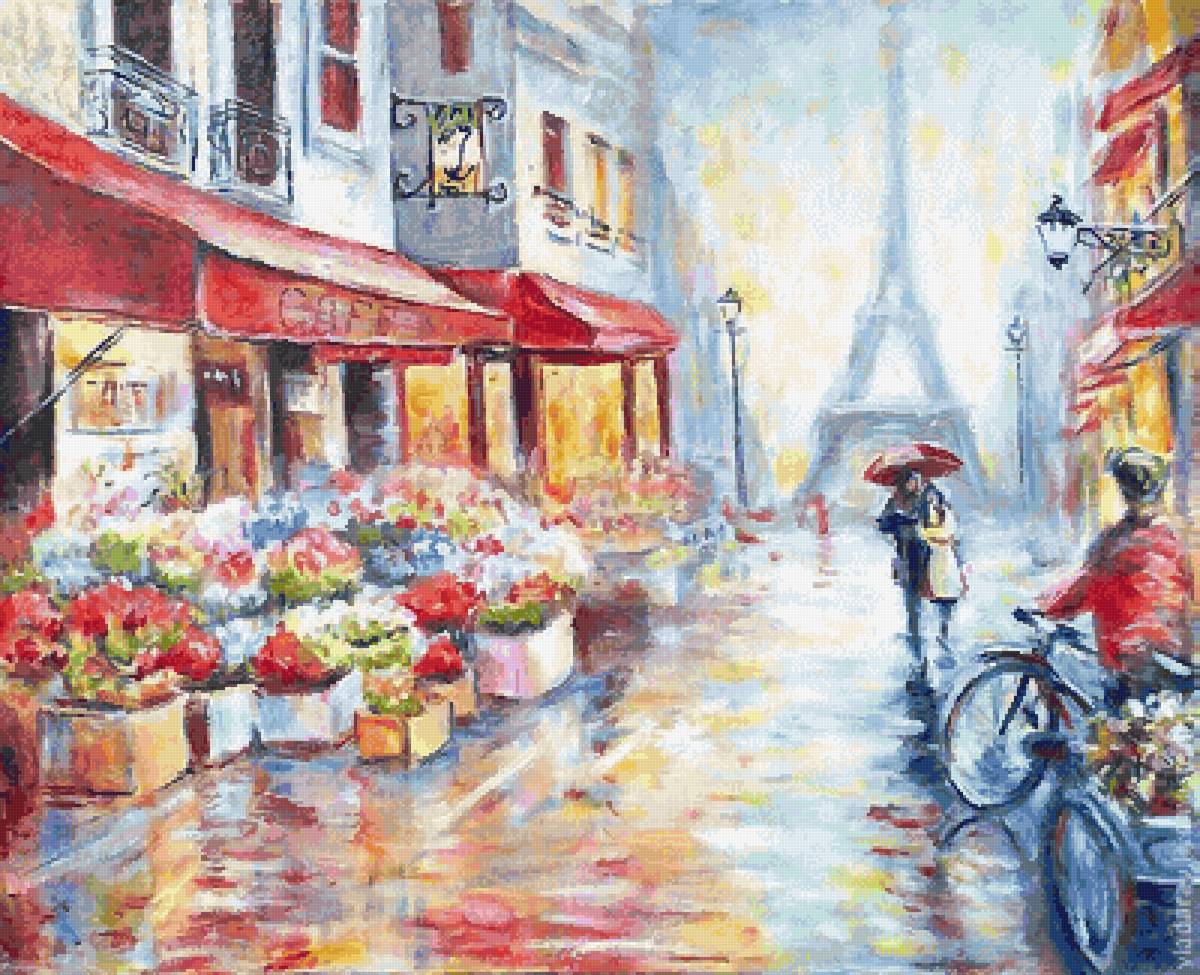 Весна в Париже - париж, дождь, улица - предпросмотр