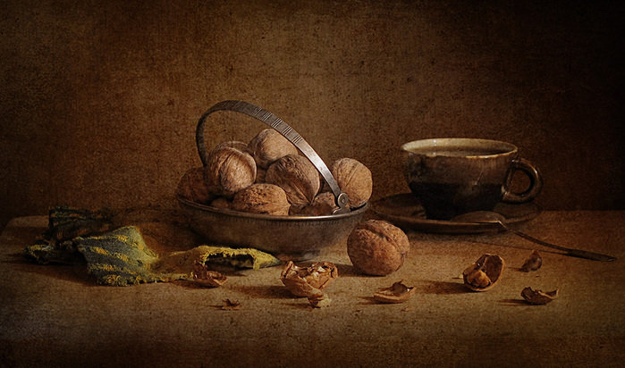 Орехи - натюрморт, орехи - оригинал