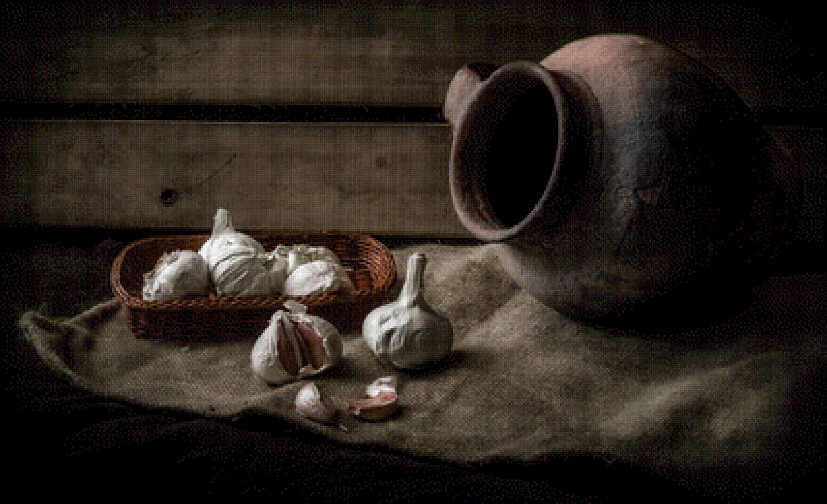 Чеснок - чеснок, натюрморт - предпросмотр