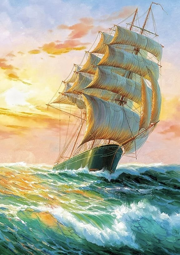 Корабль в море - корабль, море - оригинал