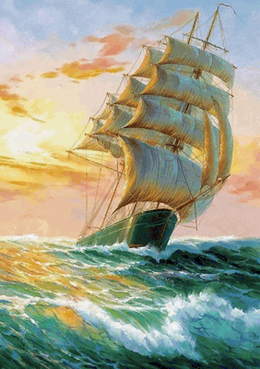 Корабль в море - корабль, море - предпросмотр