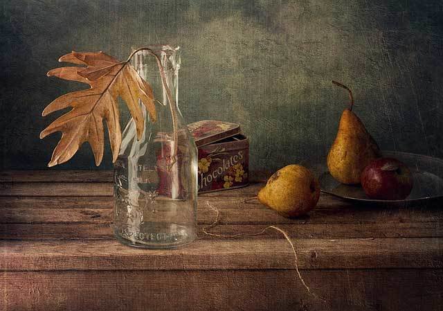 Осенний лист - лист, натюрморт, груши - оригинал