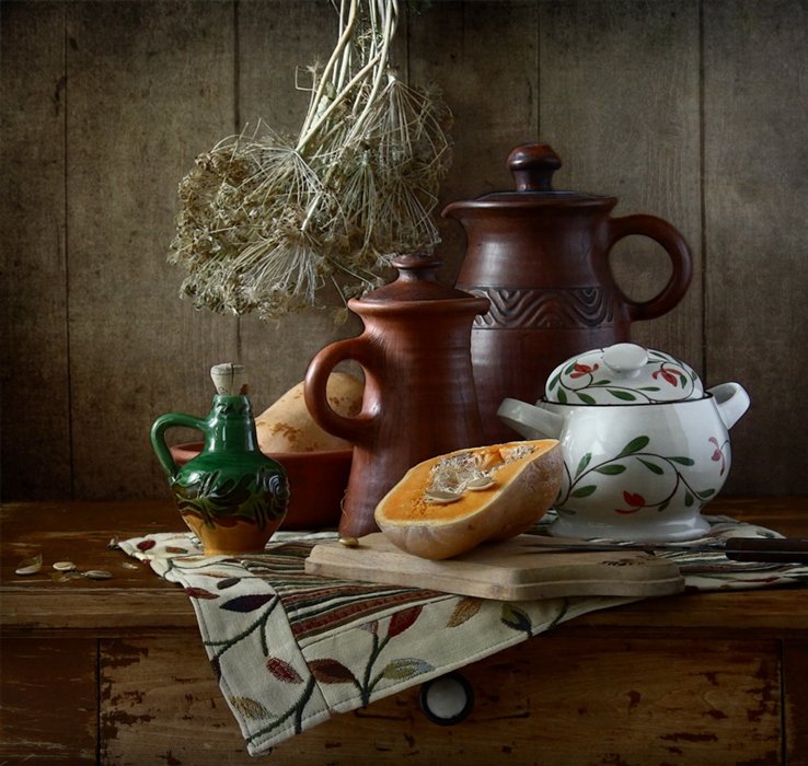 Натюрморт с тыквой - тыква, натюрморт, кухня - оригинал