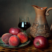 Схема вышивки «Персики и яблоки»