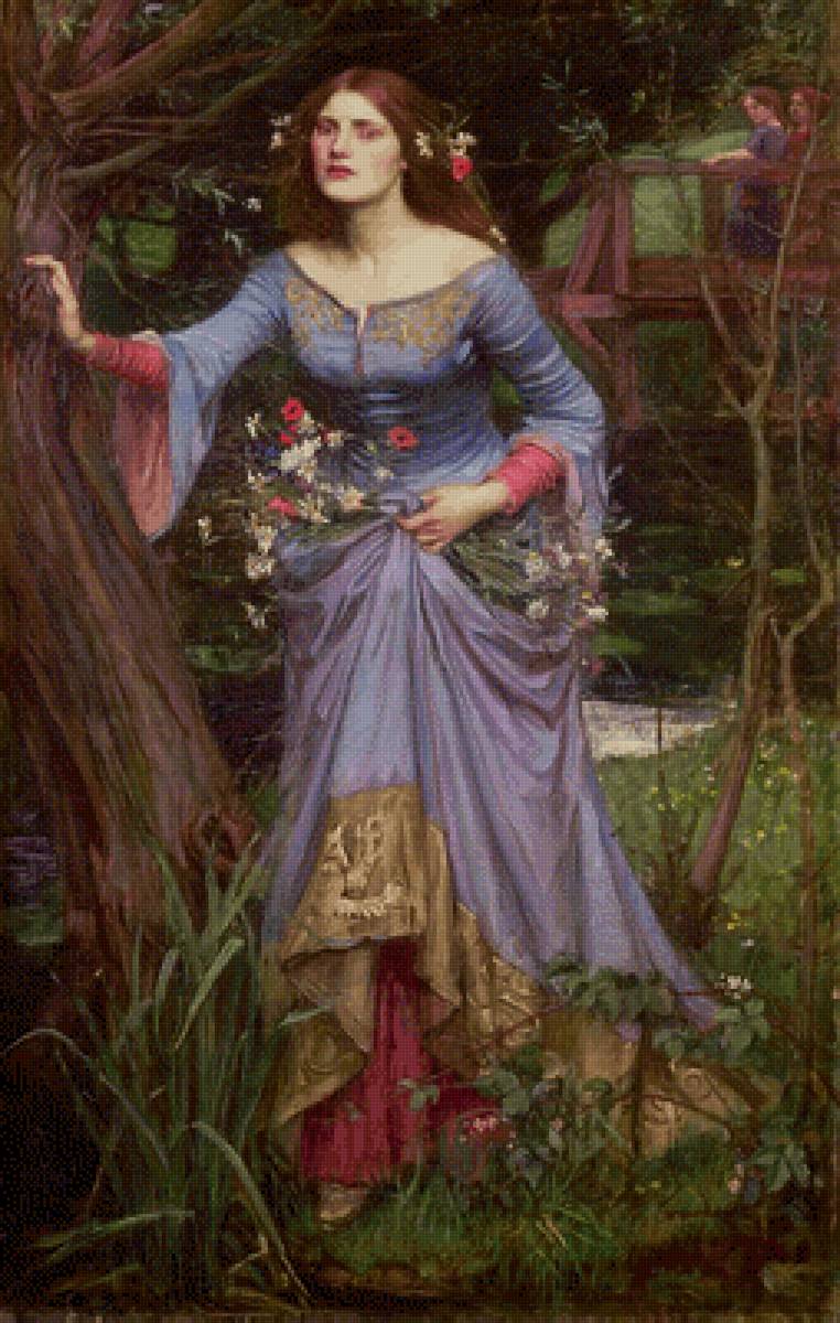 Ophelia - девушка, waterhouse, гамлет, уотерхаус, офелия, картина, цветы - предпросмотр
