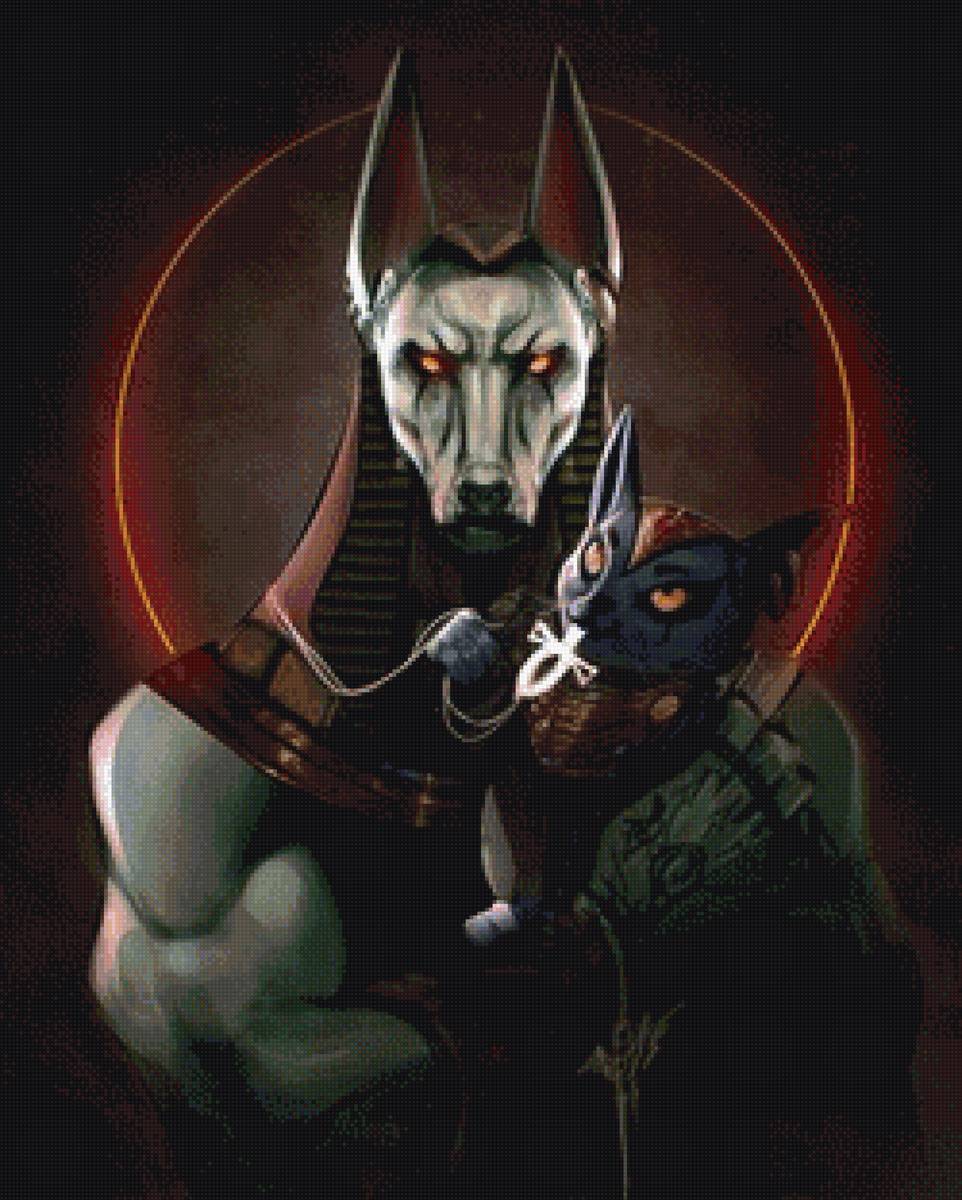 Анубис + Бастет - бастет. анубис, боги египта - предпросмотр