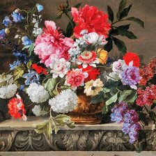 Схема вышивки «Цветы на резной подставке. Худ. Николаус Баудессон»