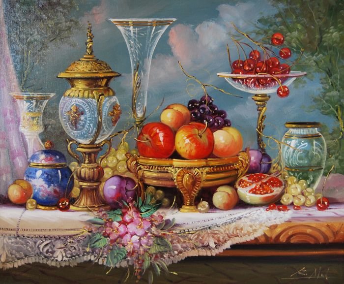 Натюрморт. Худ. Роберто Мишель - роберто мишель, натюрморт - оригинал