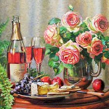 Схема вышивки «Натюрморт. Худ. Энн Мортон»