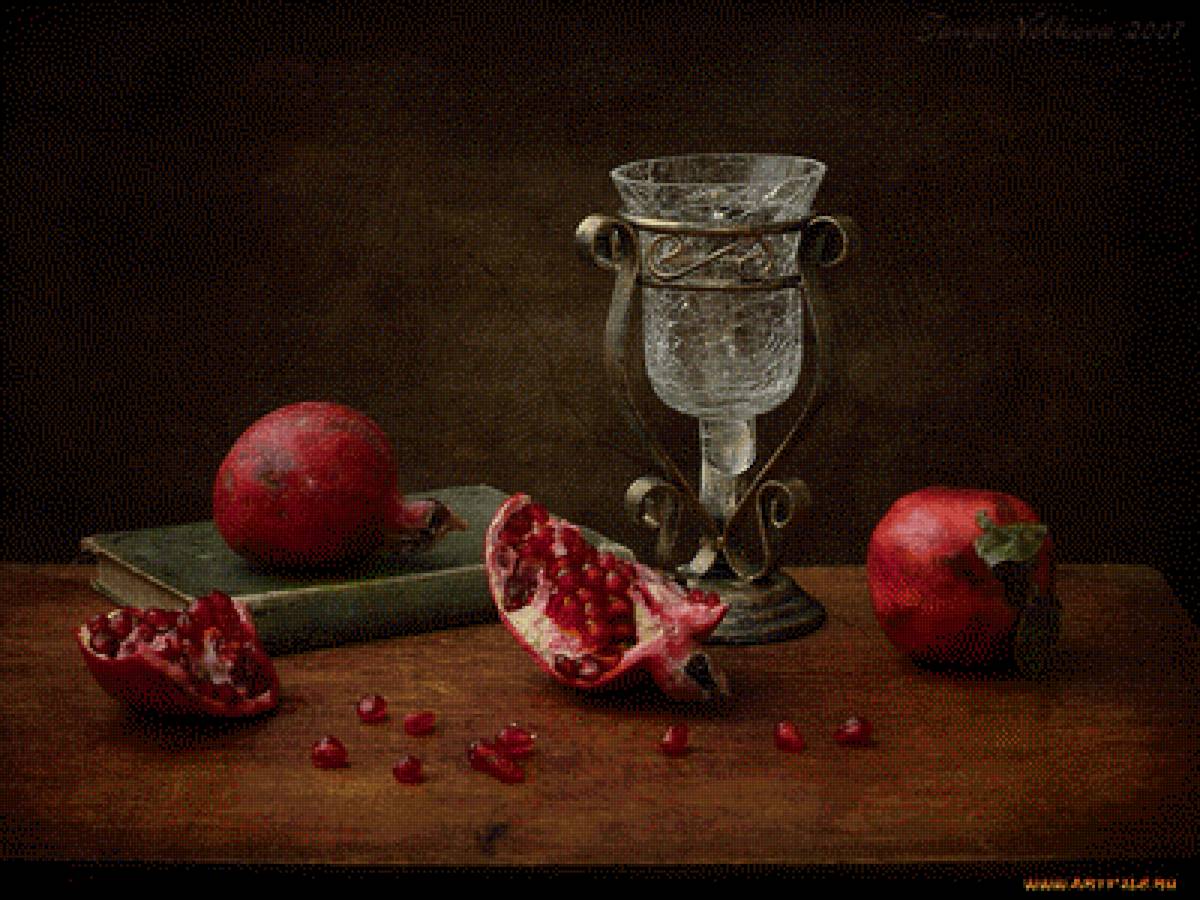 Натюрморт с гранатом - гранат, натюрморт - предпросмотр
