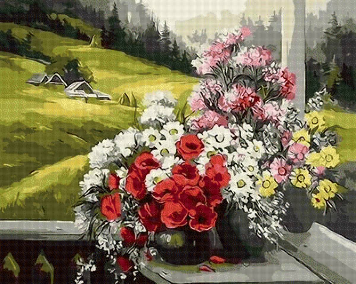 Натюрморт. - пейзаж., натюрморт, цветы - предпросмотр