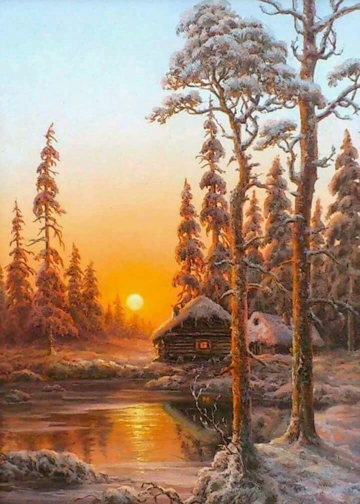 пейзаж. - природа, зима., пейзаж - оригинал