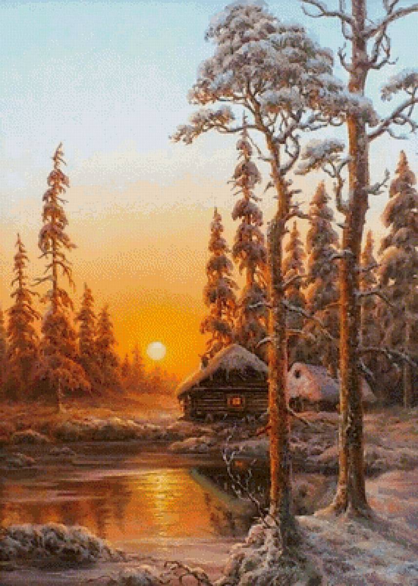 пейзаж. - пейзаж, зима., природа - предпросмотр