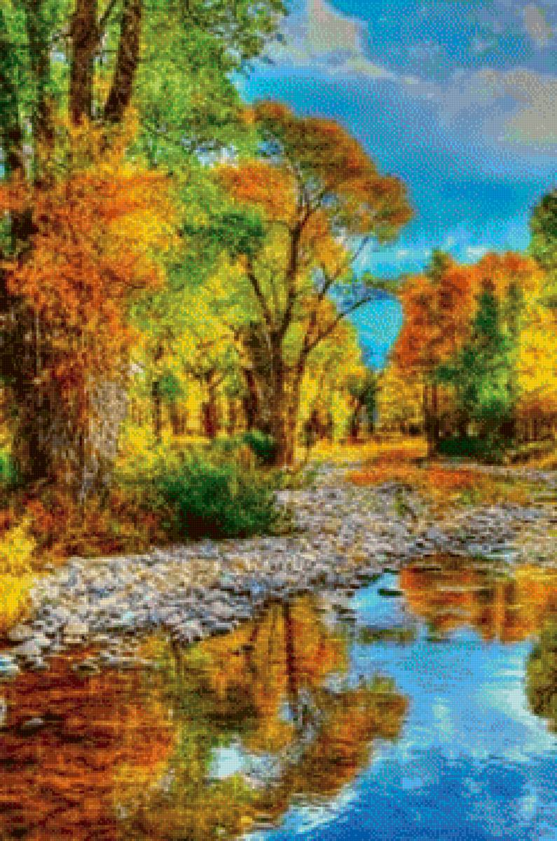 Пейзаж. - пейзаж, осень., река - предпросмотр