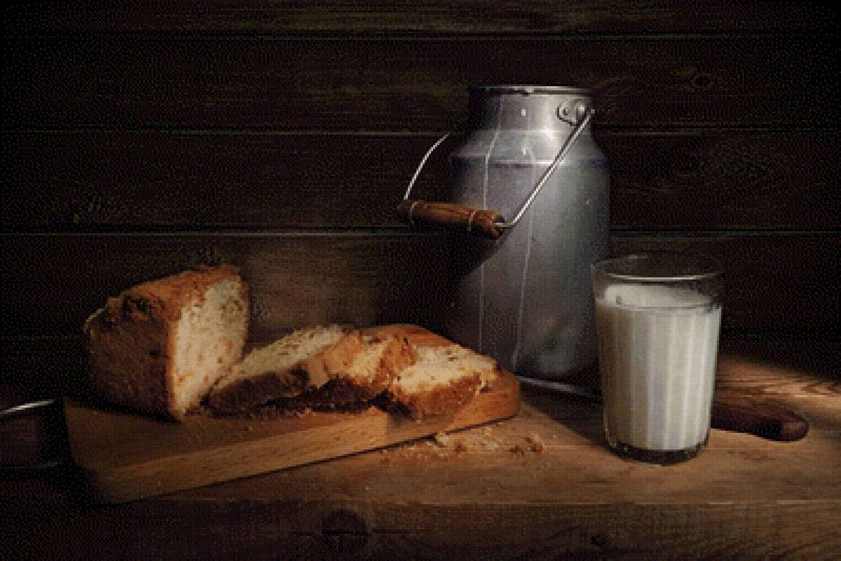 Хлеб с молоком - бидон, хлеб, молоко, натюрморт - предпросмотр