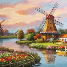 Схема вышивки «Мельница»