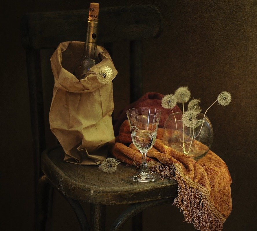 Натюрморт с одуванчиками - натюрморт, букет, одуванчики - оригинал