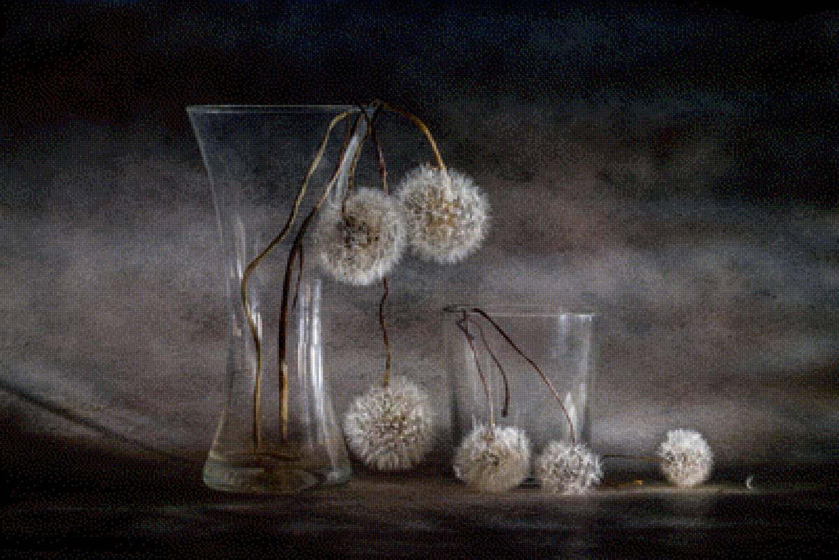 Забытый букет - натюрморт, букет, ваза, одуванчик - предпросмотр