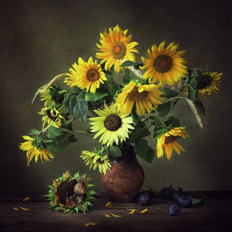 Подсолнух - подсолнух, лето, натюрморт, букет - оригинал