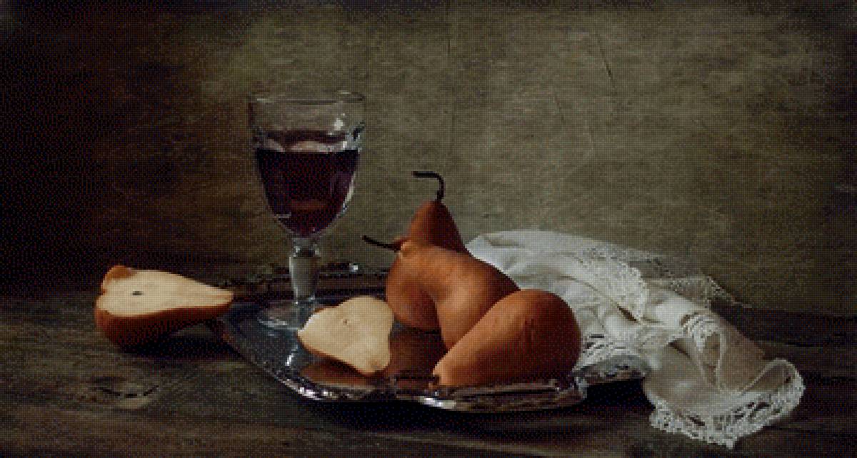 Груши - груши, бокал, натюрморт - предпросмотр