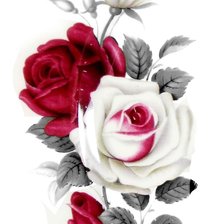 Оригинал схемы вышивки «Роза в красном» (№2517305)