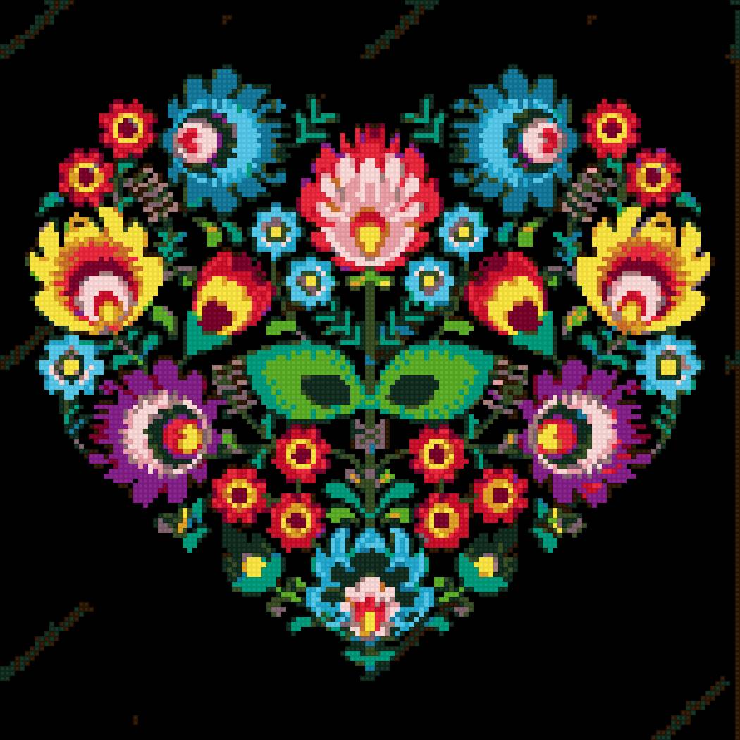 польский орнамент сердце - польша, сердце, орнамент - предпросмотр