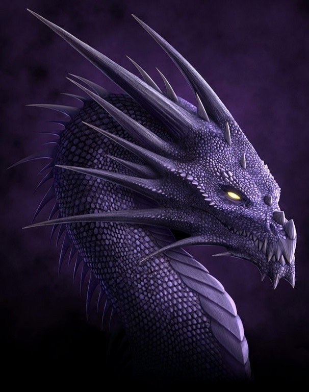 Фиолетовый дракон - фэнтези, дракон - оригинал