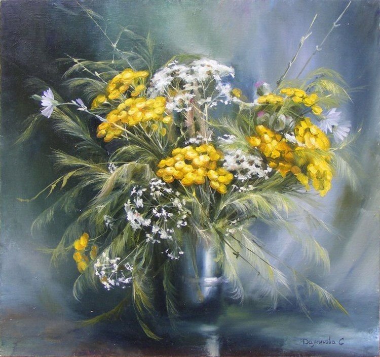 Полевые цветы - картина - оригинал