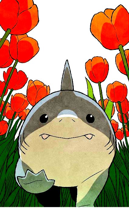 акула и тюльпаны - тюльпаны, акула - оригинал