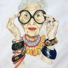 Схема вышивки «Модная старушка»