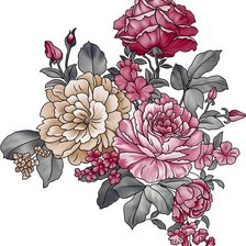 Схема вышивки «пионы»