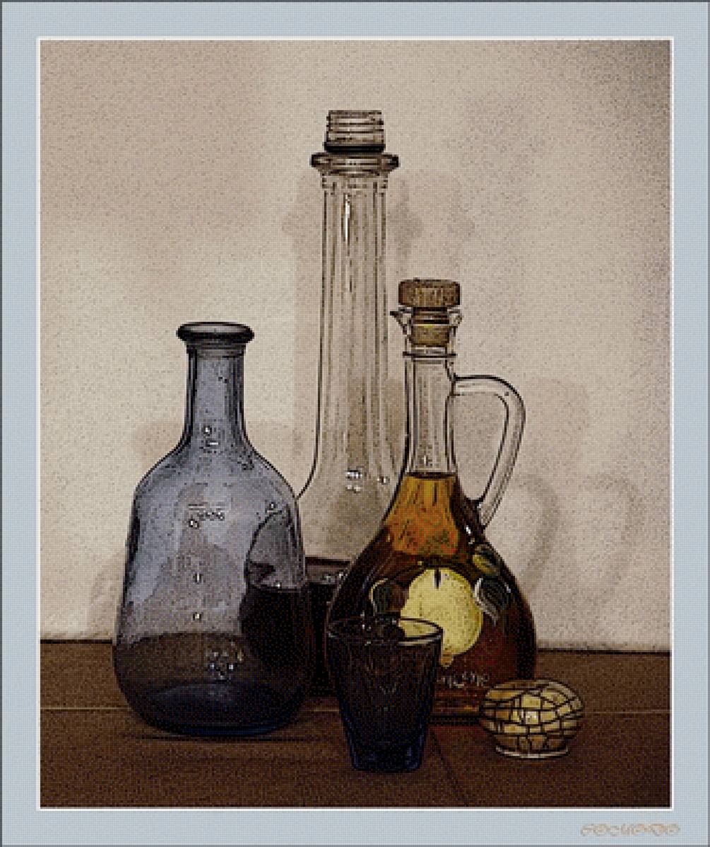 Бутылочный - бутыли, натюрморт, коньяк - предпросмотр