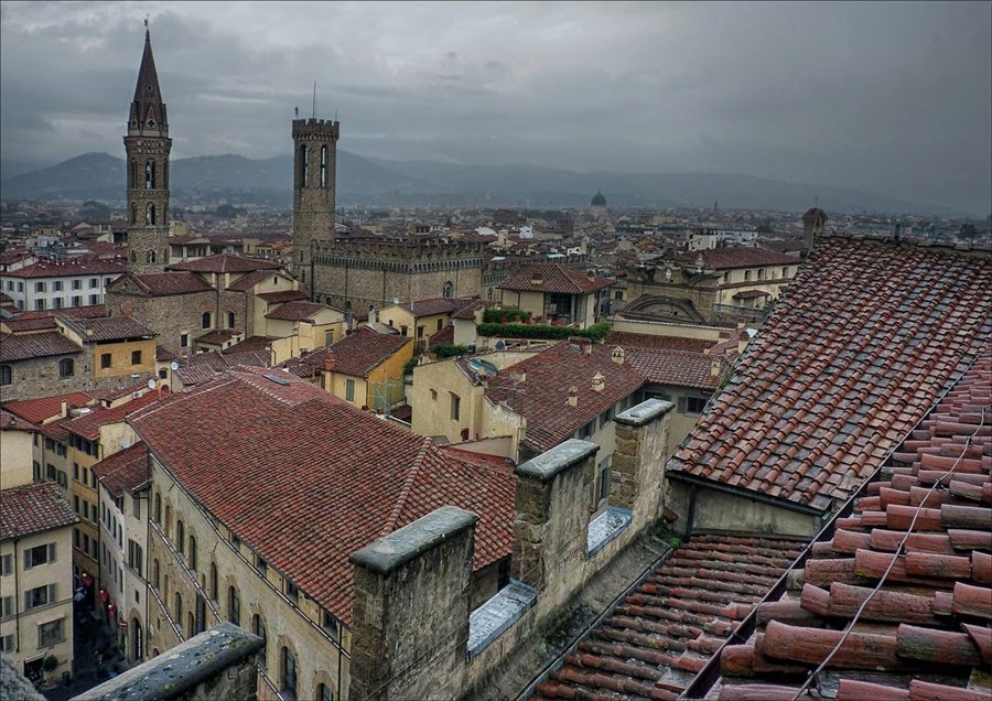 Флоренция после дождя - флоренция, крыши, город - оригинал